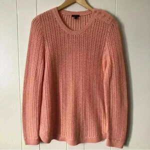 Talbots Crochet Lambswool Blend Sweater Size M